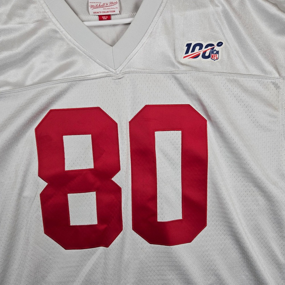 Mitchell & Ness Jerry Rice 1990 San Francisco 49ers NFL Throwback Mens XL White - Picture 2 of 11